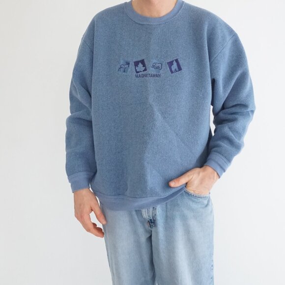 Other - Collection Blue Magnetawan Wildlife Outdoor Cotton Blend Crewneck Sweatshirt L